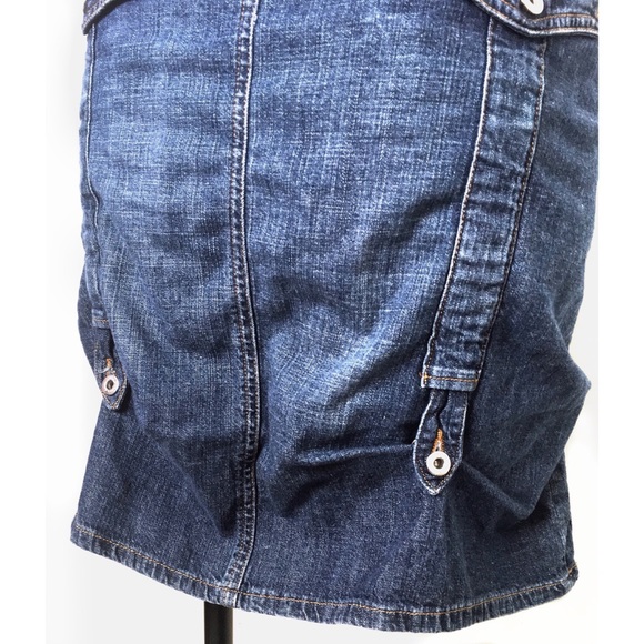 VINTAGE Dolce & Gabbana Knee Length Denim Skirt - Picture 5 of 7